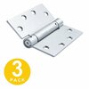Global Door Controls 4.5 in. x 4.5 in. Brushed Chrome Steel Spring Hinge (Set of 3) CPS4545-26D-3